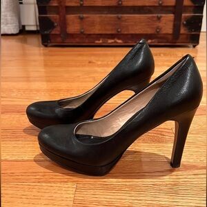 Banana Republic 'Kate' Leather Platform Stiletto Heel Shoes Pumps Black Size 8.5